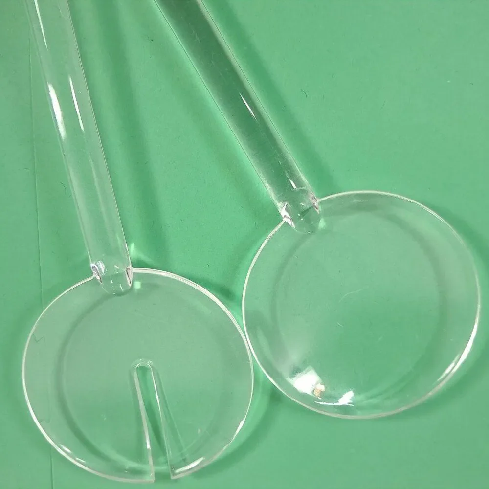 Lucite Acrylic Salad Serving‎ Fork & Spoon Set clear Acrylic Modern Utensils MCM